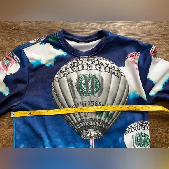 IMPERIOUS money balloons Benjamins crewneck sweatshirt crew streetwear skater M - Picture 7 of 12